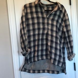 Oversized plaid shirt
